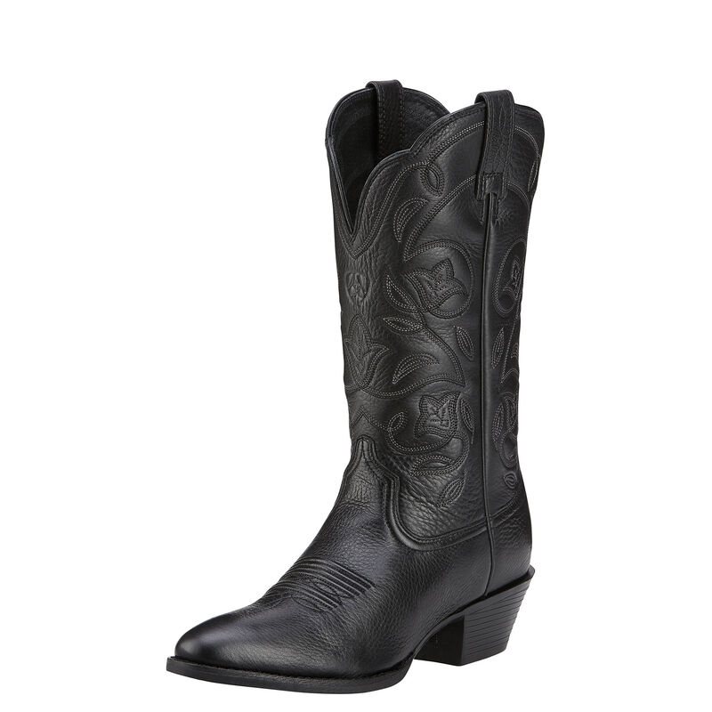 Ariat Western: Heritage R Toe Botas Western Mujer - Negras (VFYQU1587)